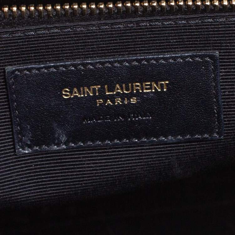 Pre Owned Saint Laurent Burgundy/Black Leather Small Classic Sac De Jour Tote