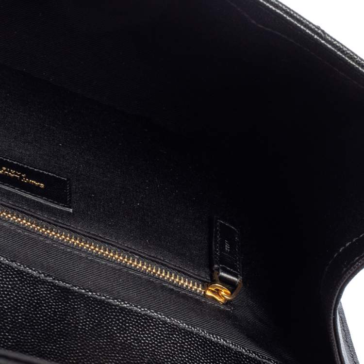 مملوكة مسبقًا Saint Laurent Black Matelasse Leather Large Cassandre Flap Bag