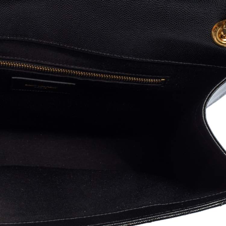 مملوكة مسبقًا Saint Laurent Black Matelasse Leather Large Cassandre Flap Bag
