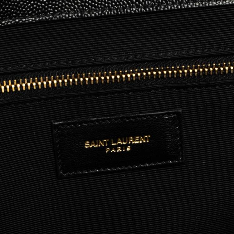 مملوكة مسبقًا Saint Laurent Black Matelasse Leather Large Cassandre Flap Bag