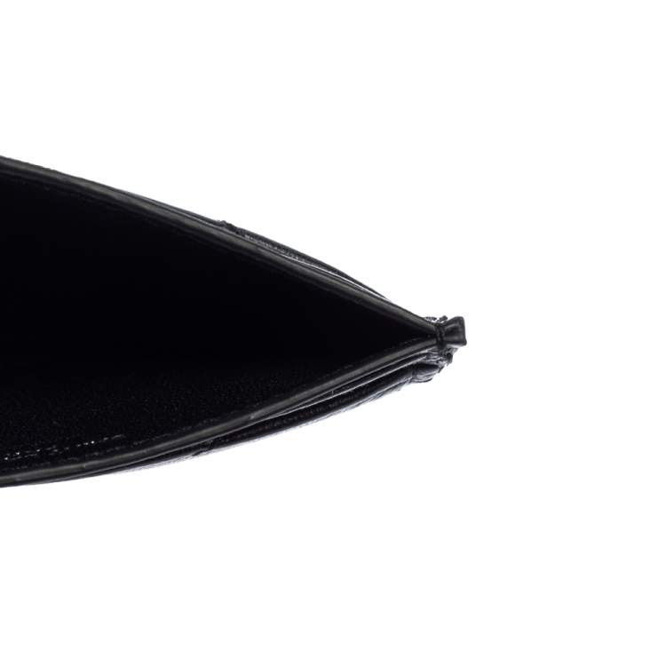 Pre Owned Saint Laurent Black Quilted Leather Card Holder