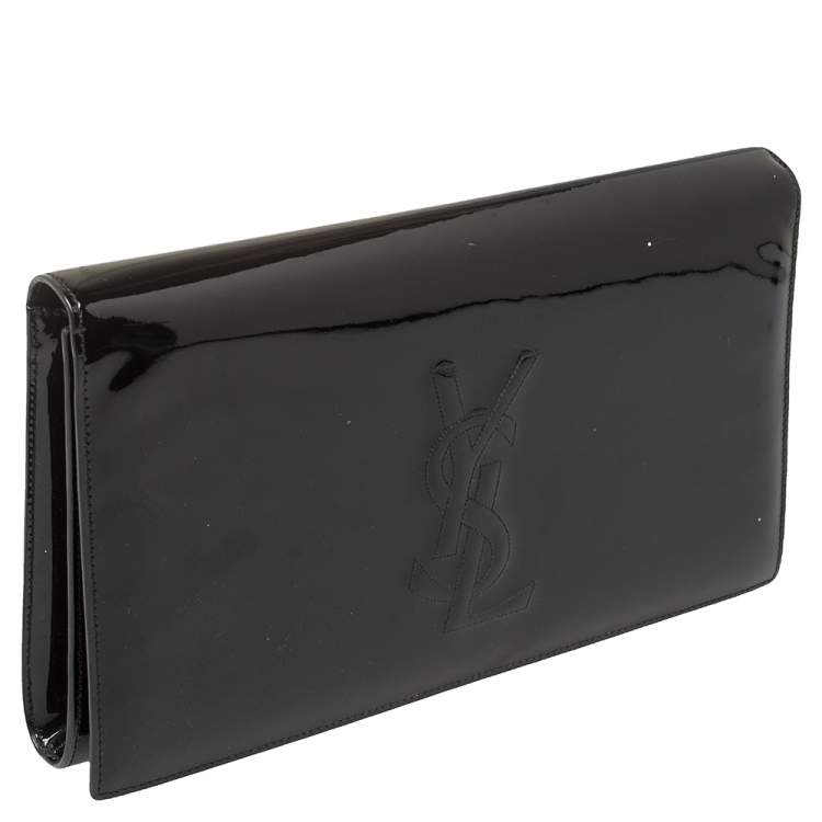 Pre Owned Yves Saint Laurent Black Patent Leather Belle De Jour Clutch