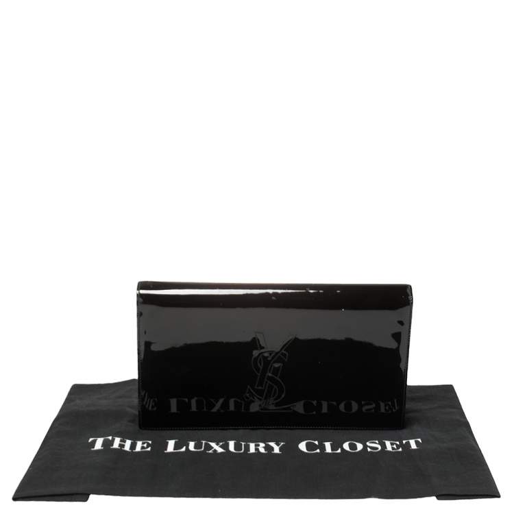 Pre Owned Yves Saint Laurent Black Patent Leather Belle De Jour Clutch