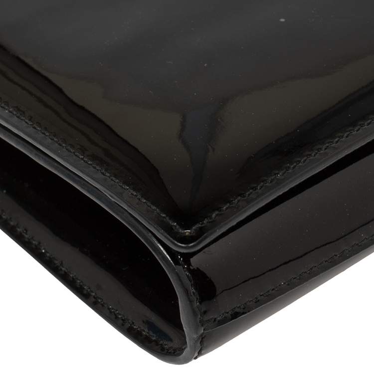 Pre Owned Yves Saint Laurent Black Patent Leather Belle De Jour Clutch