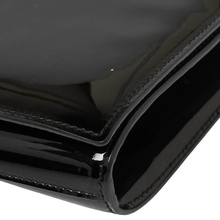 Pre Owned Yves Saint Laurent Black Patent Leather Belle De Jour Clutch