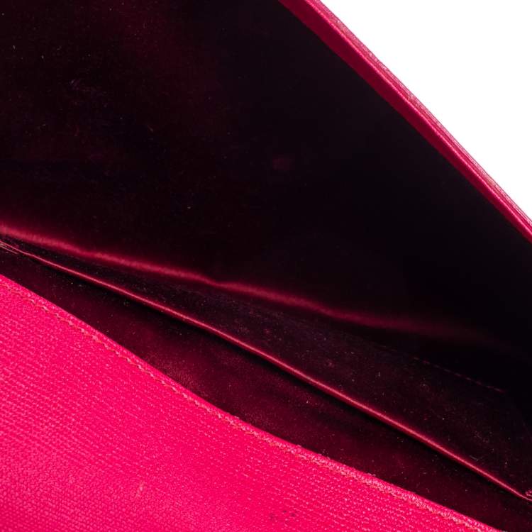 Pre Owned Yves Saint Laurent Pink Leather Y-Ligne Clutch