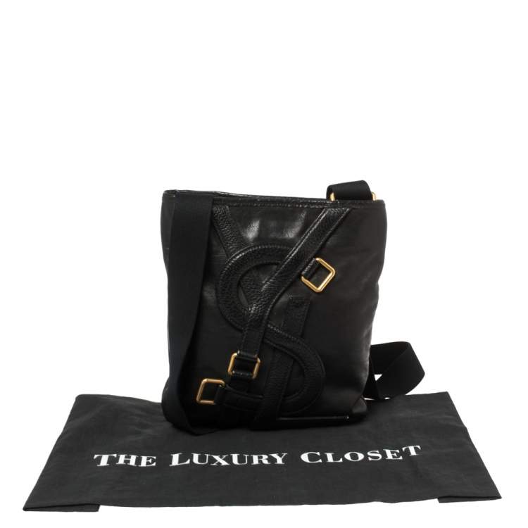 Pre Owned Saint Laurent Black Leather Small Vavin Messenger Bag