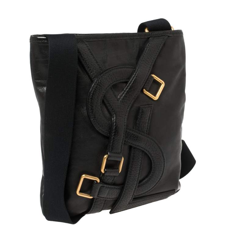 Pre Owned Saint Laurent Black Leather Small Vavin Messenger Bag