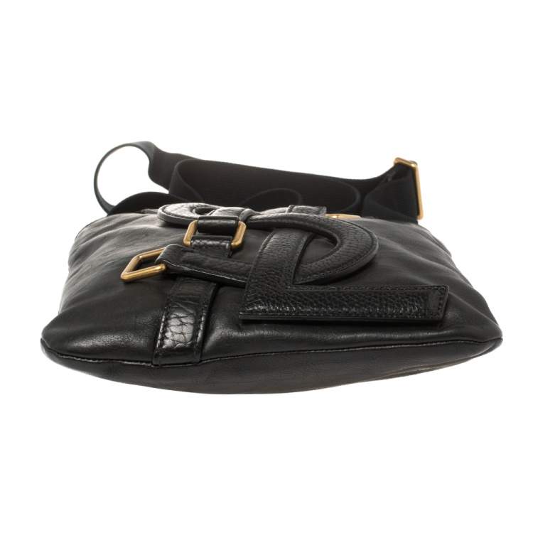 Pre Owned Saint Laurent Black Leather Small Vavin Messenger Bag