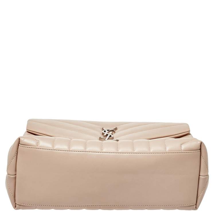 Pre Owned Saint Laurent Pink Matelasse Leather Medium Loulou Shoulder Bag