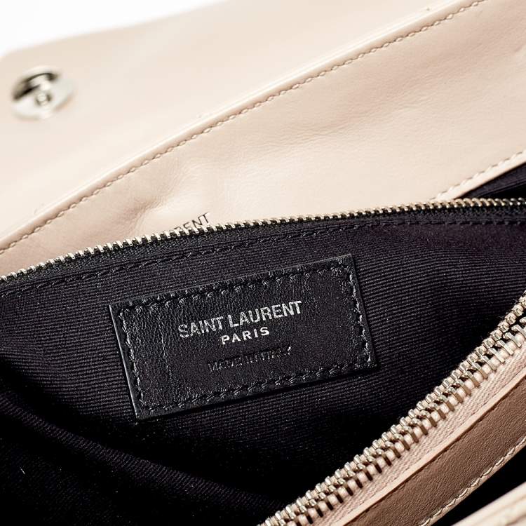 Pre Owned Saint Laurent Pink Matelasse Leather Medium Loulou Shoulder Bag