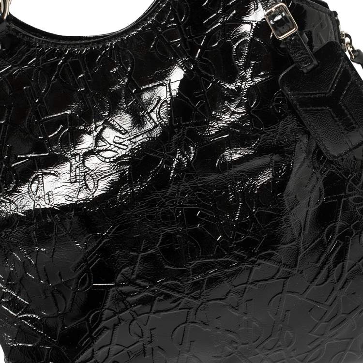 Pre Owned Yves Saint Laurent Black Patent Leather Small Metropolis Tribute Tote