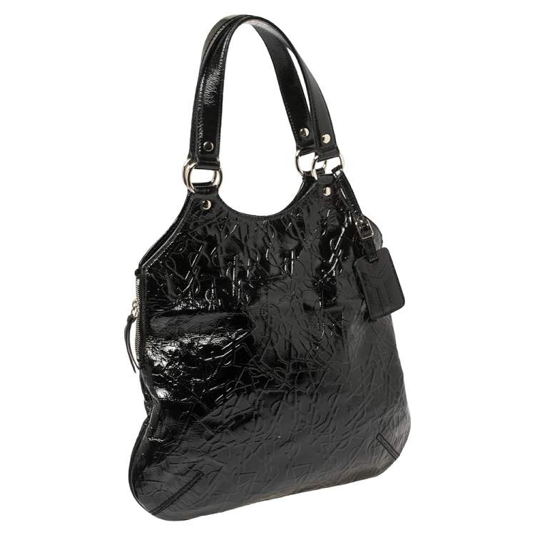 Pre Owned Yves Saint Laurent Black Patent Leather Small Metropolis Tribute Tote