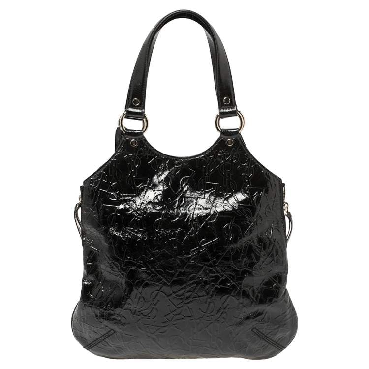 Pre Owned Yves Saint Laurent Black Patent Leather Small Metropolis Tribute Tote