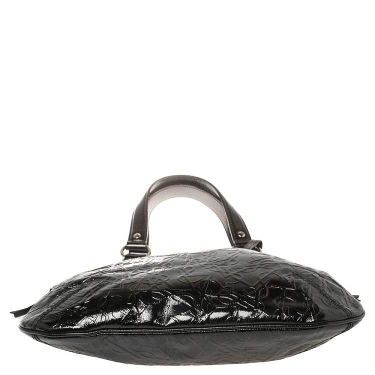 Pre Owned Yves Saint Laurent Black Patent Leather Small Metropolis Tribute Tote