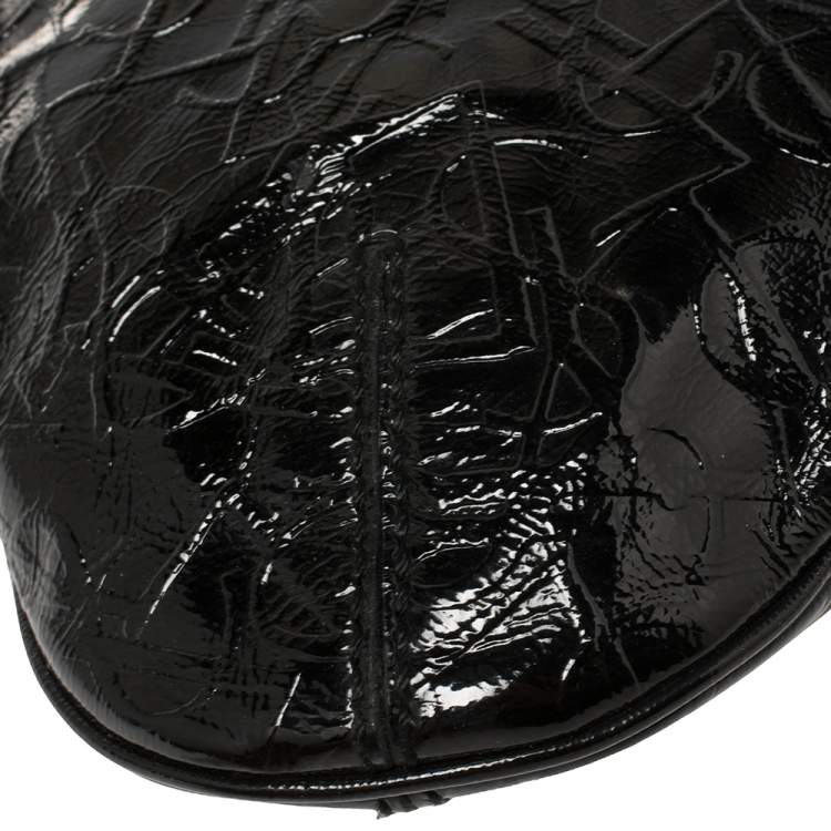 Pre Owned Yves Saint Laurent Black Patent Leather Small Metropolis Tribute Tote