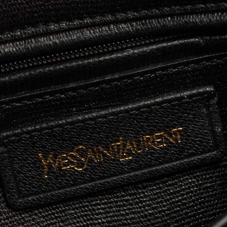 Pre Owned Yves Saint Laurent Black Leather Y-Ligne Flap Shoulder Bag