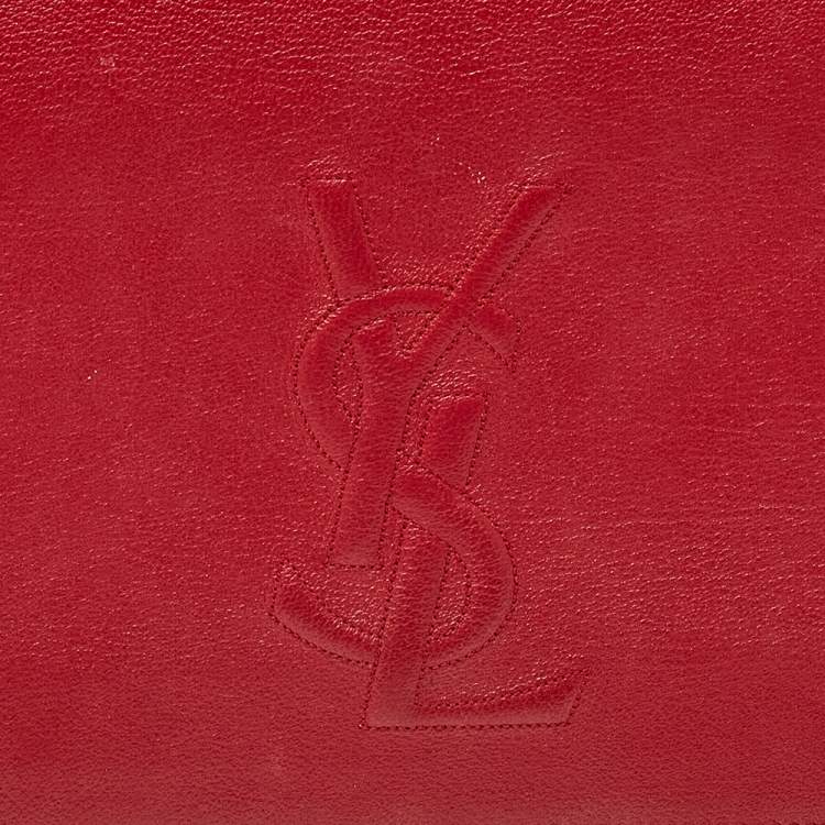 Pre Owned Yves Saint Laurent Red Leather Belle De Jour Clutch