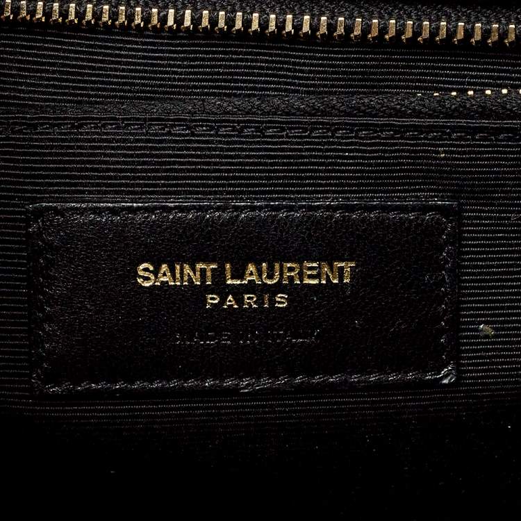 Pre Owned Saint Laurent Black Matelasse Leather Large Cassandre Flap Bag