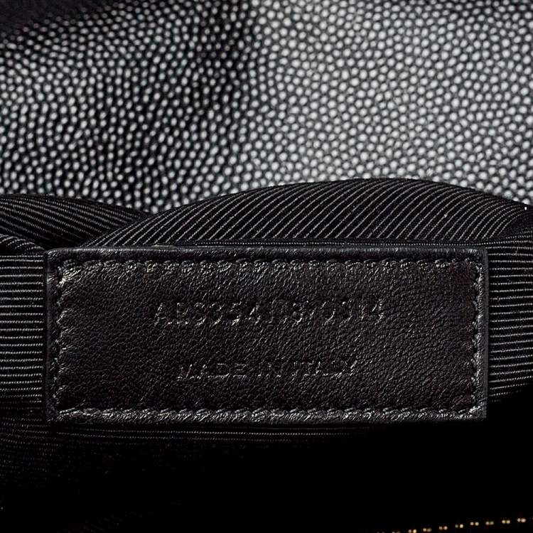Pre Owned Saint Laurent Black Matelasse Leather Large Cassandre Flap Bag