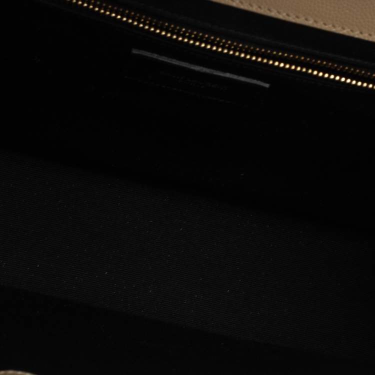 Pre Owned Saint Laurent Beige Matelasse Leather Large Cassandre Flap Bag