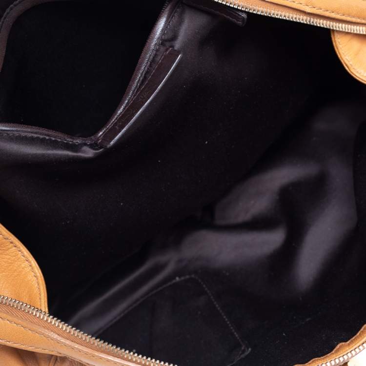 مملوكة مسبقًا Yves Saint Laurent Caramel Brown Leather Muse Bowler Bag
