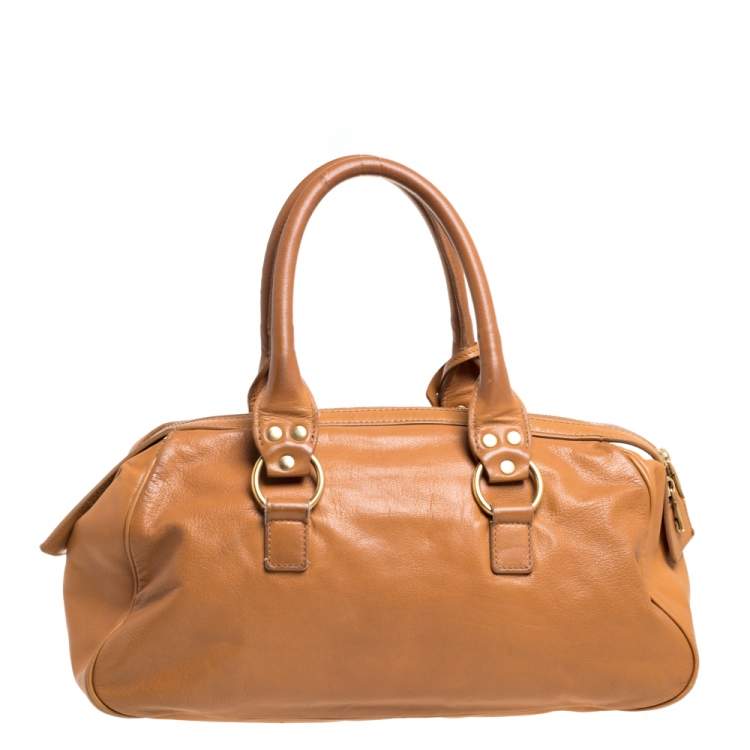 مملوكة مسبقًا Yves Saint Laurent Caramel Brown Leather Muse Bowler Bag