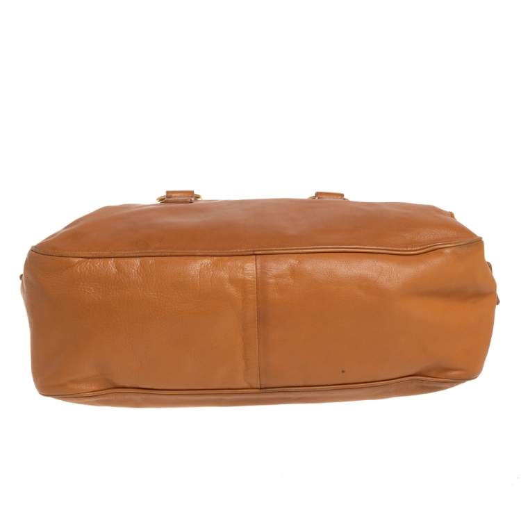 مملوكة مسبقًا Yves Saint Laurent Caramel Brown Leather Muse Bowler Bag