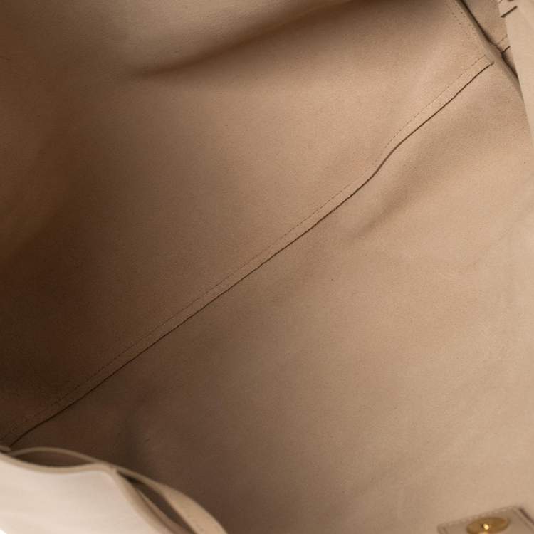 Pre Owned Saint Laurent Beige Leather E/W Shopper Tote