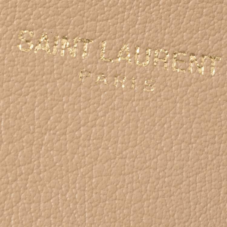 Pre Owned Saint Laurent Beige Leather E/W Shopper Tote