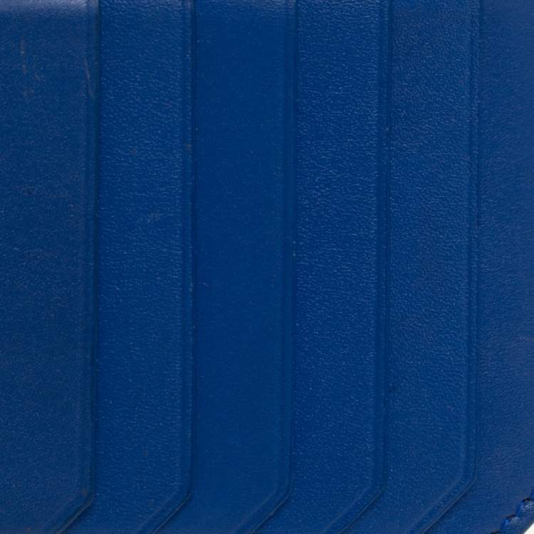 Pre Owned Saint Laurent Blue Leather Zip Card Holder