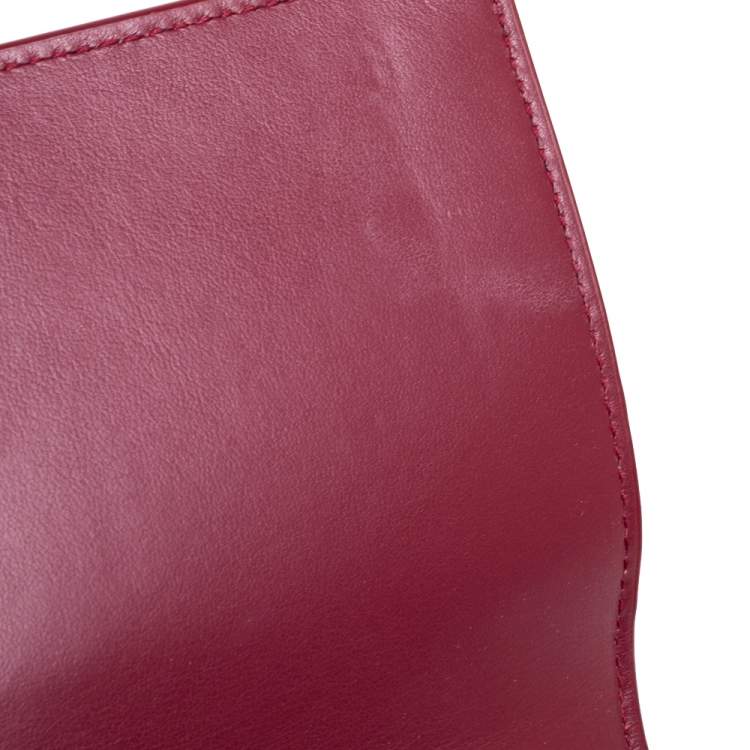 Pre Owned Saint Laurent Red Croc Leather Sunset Crossbody Bag