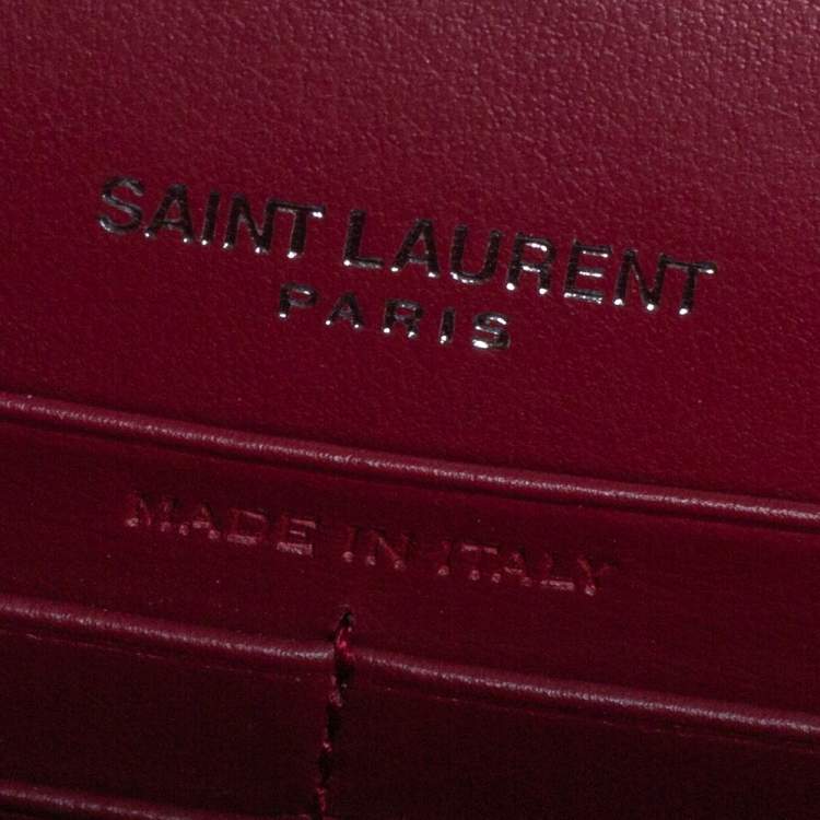 Pre Owned Saint Laurent Red Croc Leather Sunset Crossbody Bag
