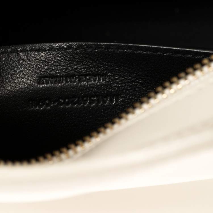 Pre Owned Saint Laurent Pearl White Leather Small Uptown Tote