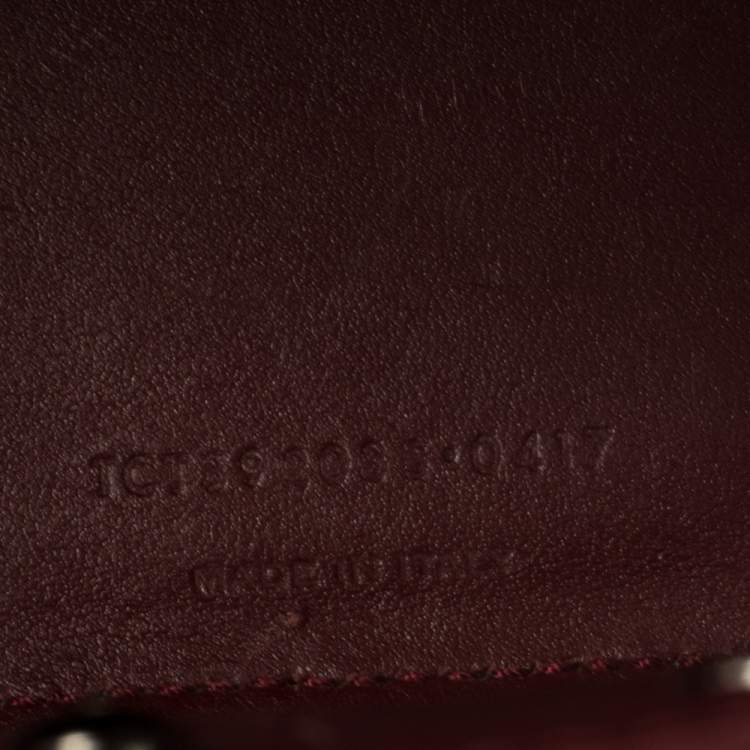 Pre Owned Saint Laurent Burgundy Croc Embossed Leather Nano Classic Sac De Jour Tote