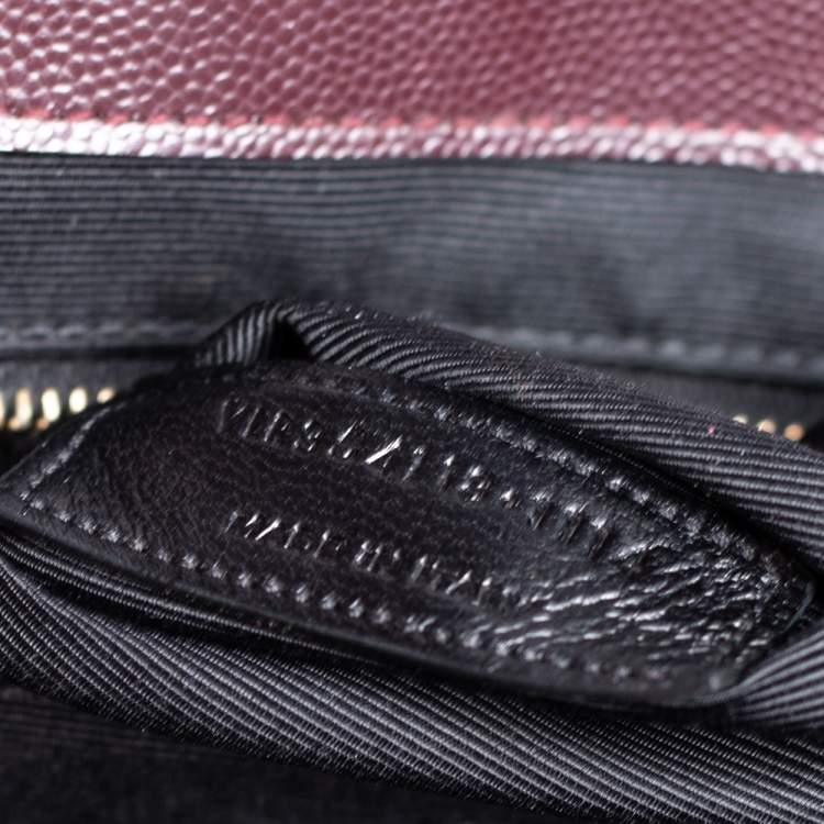 Pre Owned Saint Laurent Burgundy Matelasse Leather Large Cassandre Flap Bag