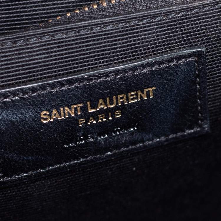 Pre Owned Saint Laurent Burgundy Matelasse Leather Large Cassandre Flap Bag