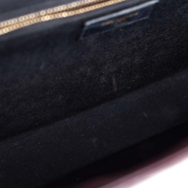 Pre Owned Saint Laurent Burgundy Matelasse Leather Large Cassandre Flap Bag