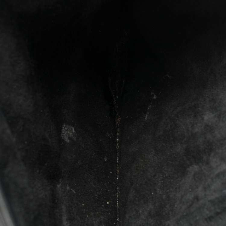 Pre Owned Saint Laurent Black Leather Monogram Université Flap Shoulder Bag