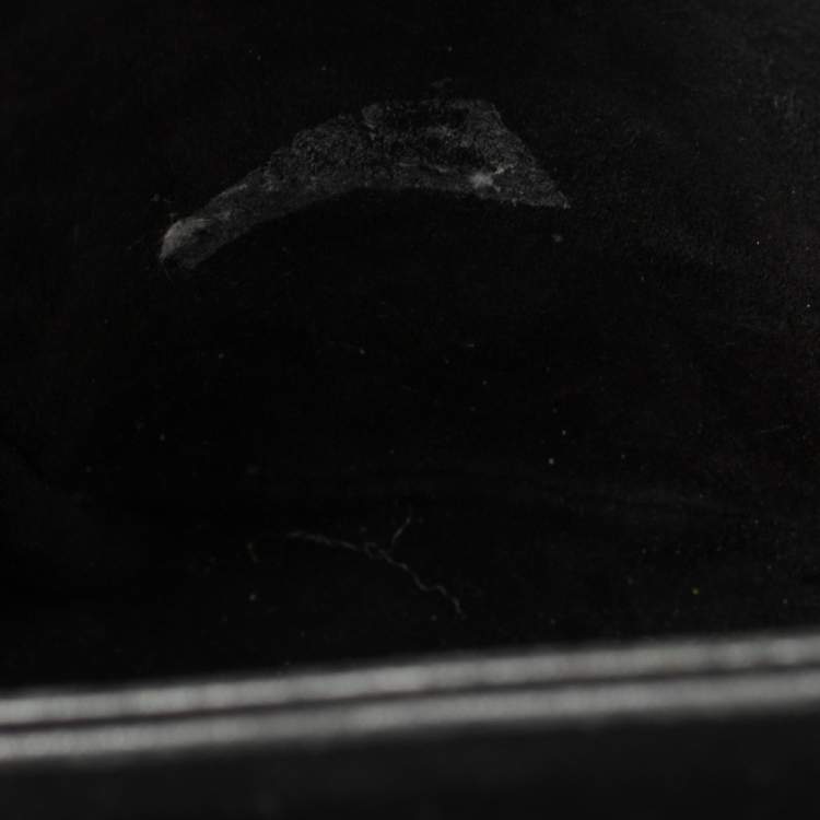 Pre Owned Saint Laurent Black Leather Monogram Université Flap Shoulder Bag