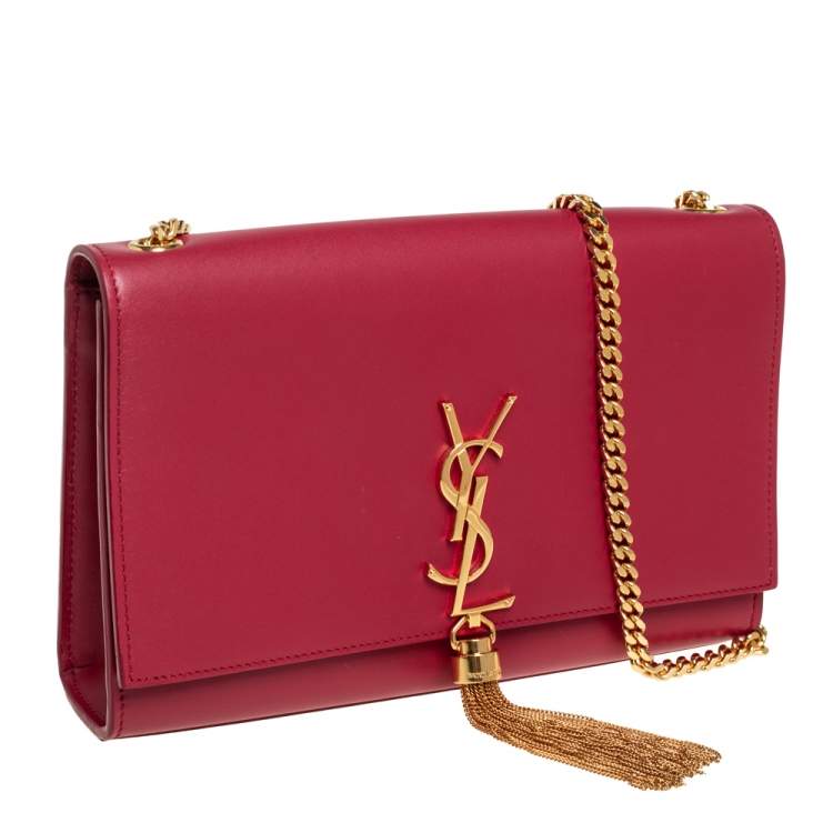 مملوكة مسبقًا Saint Laurent Red Leather Medium Kate Tassel Shoulder Bag