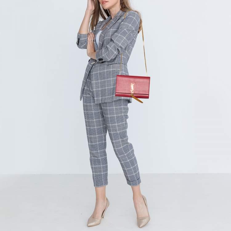 مملوكة مسبقًا Saint Laurent Red Leather Medium Kate Tassel Shoulder Bag