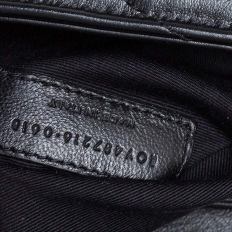 Pre Owned Saint Laurent Black Matelasse Leather Medium Loulou Shoulder Bag