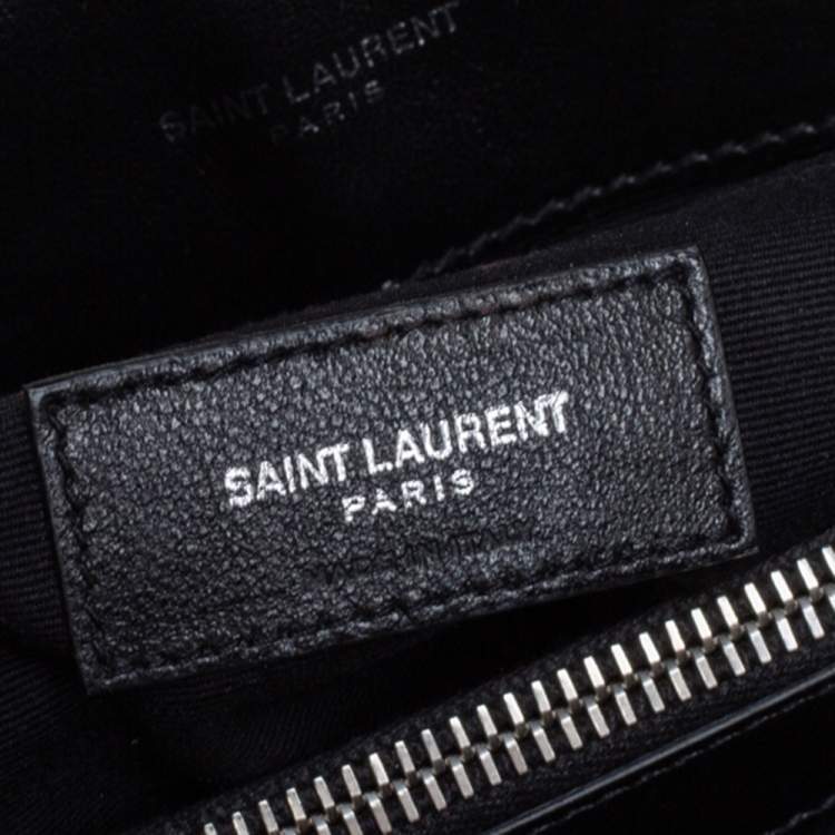 Pre Owned Saint Laurent Black Matelasse Leather Medium Loulou Shoulder Bag