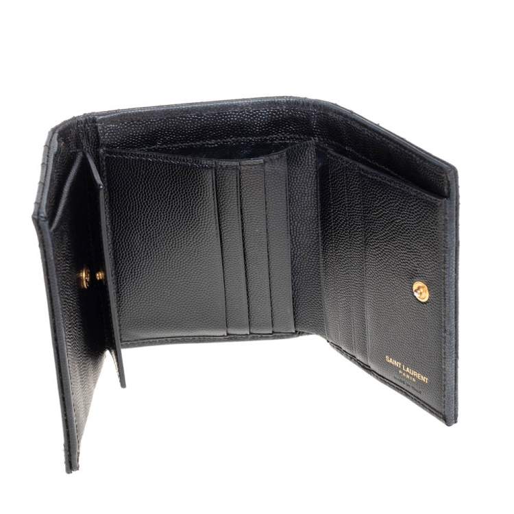 Saint Laurent Cassandre Matelassé Leather Wallet on Chain