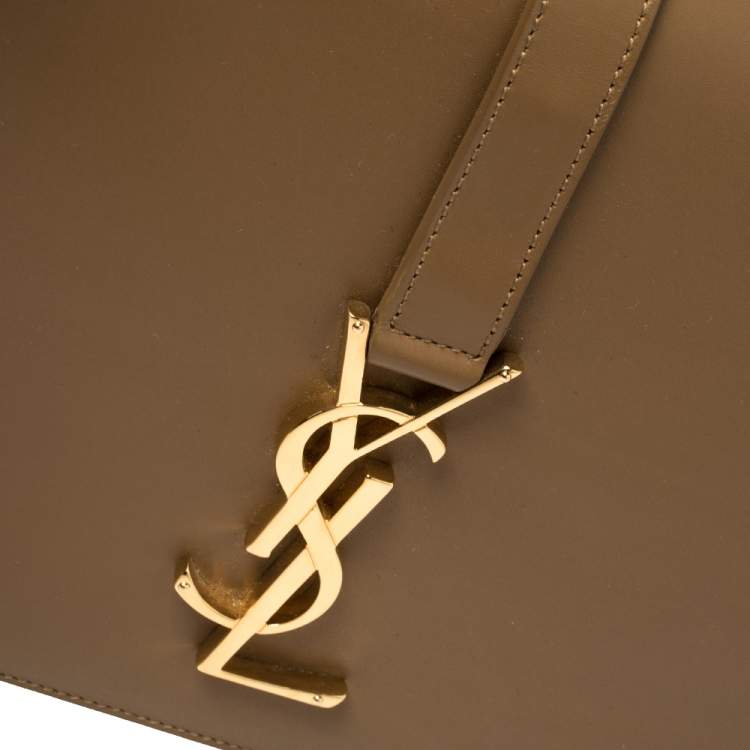 Pre Owned Saint Laurent Brown Smooth Leather Medium Monogram Universite Shoulder Bag