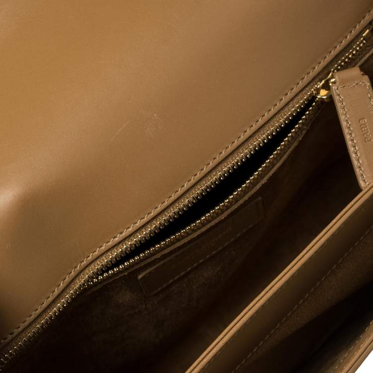 Pre Owned Saint Laurent Brown Smooth Leather Medium Monogram Universite Shoulder Bag