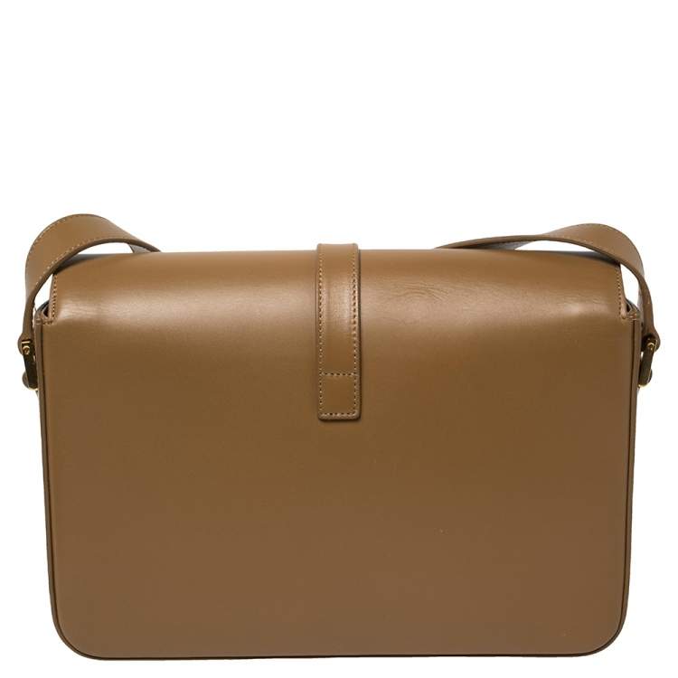 Pre Owned Saint Laurent Brown Smooth Leather Medium Monogram Universite Shoulder Bag