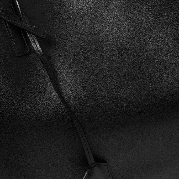 Pre Owned Saint Laurent Black Leather Fringe Large Shopper Tote