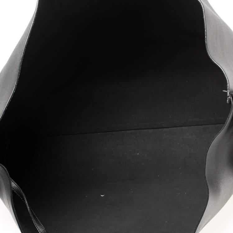 Pre Owned Saint Laurent Black Leather Fringe Large Shopper Tote